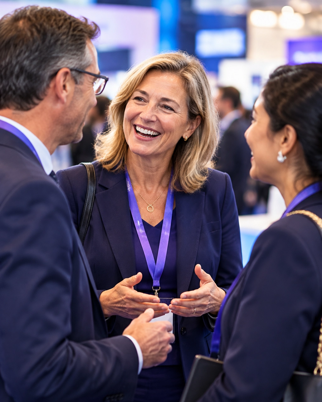 Attendees networking at the conference
